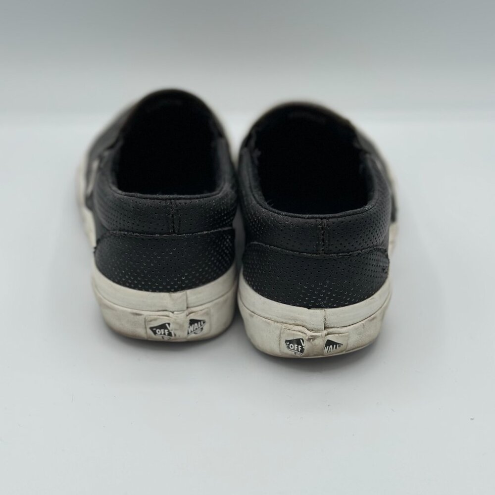 Vans Classic Slip-On – Black Perforated Leather – Women’s Size 5.5 - Picture 2 of 7